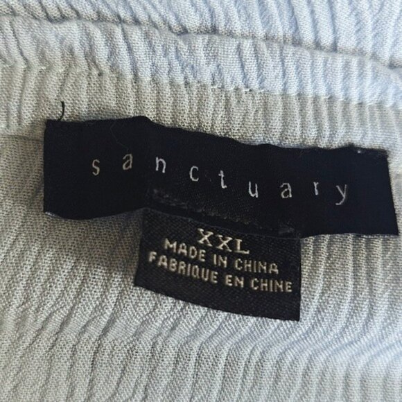 Sanctuary XXL Blouse Say So Lace-Inset Convertible On or Off-Shoulder Light Blue - Picture 7 of 8